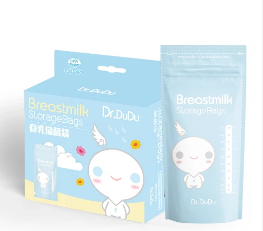 Vlastné tlačené plastové stojace obaly Opakovane použiteľné vrecká na skladovanie materského mlieka pre domáce zvieratá/Pe bez BPA