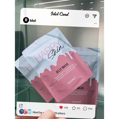 Hot Sale Vlastná potlač 3-stranná tepelne zatavená kozmetická plastová hliníková fólia maska ​​na tvár Balenie Vrecúška Vrecúško